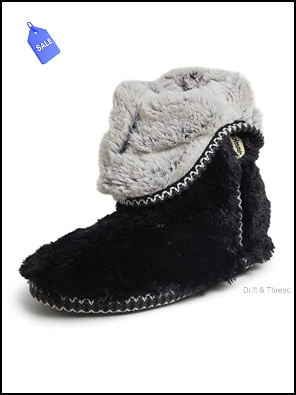 Fuzzy Memory Foam Bootie Slipper Sock with Grippers